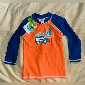 Flap Happy Kids UV 50 NWT Car Graphic Rash Guard Swim Top Size 6